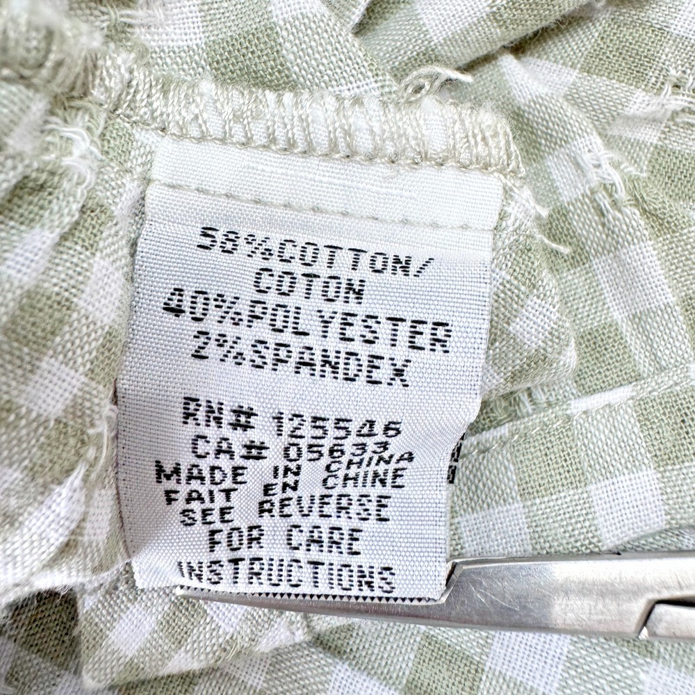 HABITAT Clothes to Live In Tunic Blouse Top SMALL Sage Green‎ Gingham Lagenlook - Picture 8 of 9